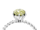 Platinum Fancy Yellow Marquise  Solitaire Twist Band Ring with Four-Prong Setting_5