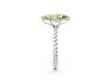 Platinum Fancy Yellow Marquise  Solitaire Twist Band Ring with Four-Prong Setting_9