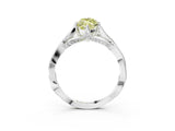 Platinum Fancy Yellow Marquise  Solitaire Twist Band Six-Prong Setting 4