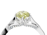 Platinum Fancy Yellow Marquise  Solitaire Twist Band Six-Prong Setting 5