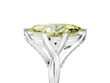 Platinum Fancy Yellow Marquise  Solitaire Twist Band Six-Prong Setting