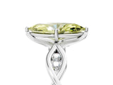 Platinum Fancy Yellow Marquise  Solitaire Twist Band with Leaf Prong Setting