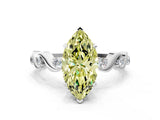 Platinum Fancy Yellow Marquise  Solitaire Twisted Band with Prong Setting 1