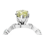 Platinum Fancy Yellow Marquise  Solitaire Twisted Band with Prong Setting 5