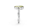 Platinum Fancy Yellow Marquise  Solitaire Twisted Pave Diamond Ring with Four-Prong Setting_2