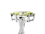 Platinum Fancy Yellow Marquise  Solitaire Twisted Pave Diamond Ring with Four-Prong Setting_23