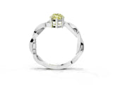 Platinum Fancy Yellow Marquise  Solitaire Twisted Pave Diamond Ring with Four-Prong Setting_3