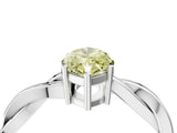 Platinum Fancy Yellow Marquise  Solitaire Twisted Pave Diamond Ring with Four-Prong Setting_4