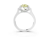 Platinum Fancy Yellow Oval Cut Brilliant Solitaire Diamond Ring with Channel Set Band and Bar Prong Setting_9