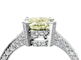 Platinum Fancy Yellow Oval Cut Brilliant Split Shank Pave Solitaire Ring with Four-Prong Setting_16