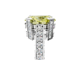 Platinum Fancy Yellow Oval Cut Brilliant Split Shank Pave Solitaire Ring with Four-Prong Setting_17