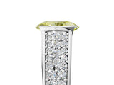 Platinum Fancy Yellow Oval Cut Cut Diamond Channel Set Pave Band with Tension Prong Setting_11