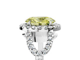 Platinum Fancy Yellow Oval Cut Cut Diamond Halo Engagement Ring with Open Split Pavé Band_11