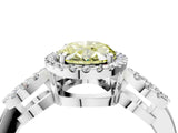 Platinum Fancy Yellow Oval Cut Cut Halo Diamond Infinity Band with Four-Prong Setting_10