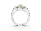 Platinum Fancy Yellow Oval Cut Cut Halo Split Shank Prong Set Ring_9