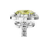 Platinum Fancy Yellow Oval Cut Diamond Floral Halo Split Shank Prong Setting Ring_11