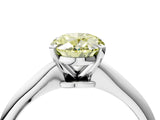 Platinum Fancy Yellow Oval Cut Diamond Solitaire Engagement Ring with Classic Band and Four-Prong Setting_16