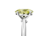 Platinum Fancy Yellow Oval Cut Diamond Solitaire Engagement Ring with Classic Band and Four-Prong Setting_17