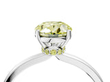 Platinum Fancy Yellow Oval Cut Diamond Solitaire Ring with Classic Band and Four-Prong Setting_16