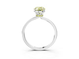 Platinum Fancy Yellow Oval Cut Diamond Solitaire Ring with Classic Band and Four-Prong Setting_39