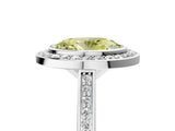 Platinum Fancy Yellow Oval Cut Halo Bezel Diamond Pave Band Ring_11