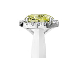 Platinum Fancy Yellow Oval  Cut Halo Solitaire Engagement Ring with Square Band and Four-Prong Setting_29