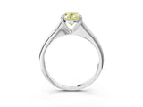 Platinum Fancy Yellow Oval Cut Solitaire Diamond Ring with Six-Prong Setting and Classic Band_18