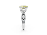 Platinum Fancy Yellow Oval Cut Solitaire Twist Pave Diamond Engagement Ring with Prong Setting_50