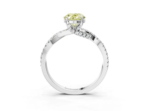 Platinum Fancy Yellow Oval Cut Solitaire Twist Pave Diamond Engagement Ring with Prong Setting_51