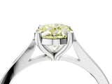 Platinum Fancy Yellow Oval  Solitaire Diamond Ring with Four-Prong Setting and Tapered Band 5
