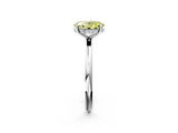 Platinum Fancy Yellow Oval  Solitaire Diamond Ring with a Classic Band and Four-Prong Setting 2