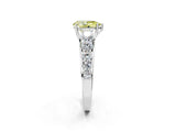 Platinum Fancy Yellow Pear Cut Brilliant Diamond Pavé Band with Six-Prong Setting_26