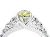 Platinum Fancy Yellow Pear Cut Brilliant Diamond Pavé Band with Six-Prong Setting_28