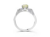 Platinum Fancy Yellow Pear Cut Brilliant Three-Stone Pave Band with Four-Prong Setting_9