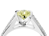 Platinum Fancy Yellow Pear Cut Cut Diamond Channel Set Pave Band with Tension Prong Setting_16