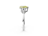 Platinum Fancy Yellow Pear Cut Cut Diamond Cluster Ring with Solitaire Band and Four-Prong Setting_26