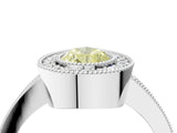 Platinum Fancy Yellow Pear Cut-Cut Diamond Halo Engagement Ring with Pave Band and Prong Setting_16