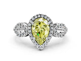 Platinum Fancy Yellow Pear Cut Cut Halo Diamond Infinity Band with Four-Prong Setting_12