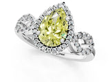 Platinum Fancy Yellow Pear Cut Cut Halo Diamond Infinity Band with Four-Prong Setting_13