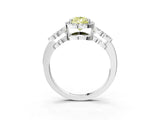 Platinum Fancy Yellow Pear Cut Cut Halo Diamond Infinity Band with Four-Prong Setting_15