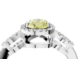 Platinum Fancy Yellow Pear Cut Cut Halo Diamond Infinity Band with Four-Prong Setting_16
