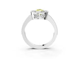 Platinum Fancy Yellow Pear Cut Cut Halo Pavé Diamond Ring_9