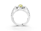 Platinum Fancy Yellow Pear Cut Cut Halo Split Shank Prong Set Ring_15