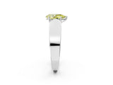Platinum Fancy Yellow Pear Cut Diamond Channel Set Solitaire Ring with Four-Prong Setting_64