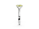 Platinum Fancy Yellow Pear Cut Diamond Engagement Ring with Side Stone Accents and Four-Prong Setting_2