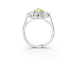 Platinum Fancy Yellow Pear Cut Diamond Floral Double Halo Engagement Ring with Prong Setting_39