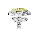 Platinum Fancy Yellow Pear Cut Diamond Floral Halo Split Shank Prong Setting Ring_41