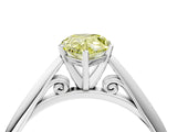 Platinum Fancy Yellow Pear Cut Diamond Solitaire Engagement Ring with Cathedral Setting and Four-Prong Mount_22