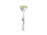 Platinum Fancy Yellow Pear Cut Diamond Solitaire Engagement Ring with Classic Band and Four-Prong Setting_14