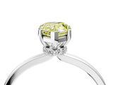 Platinum Fancy Yellow Pear Cut Diamond Solitaire Ring with Classic Band and Four-Prong Setting_16